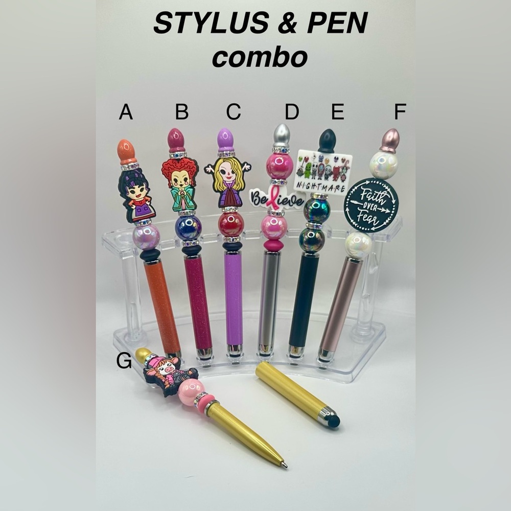 1 piece - Witches Sisters Beaded Stylus &/or Pen in one combo!